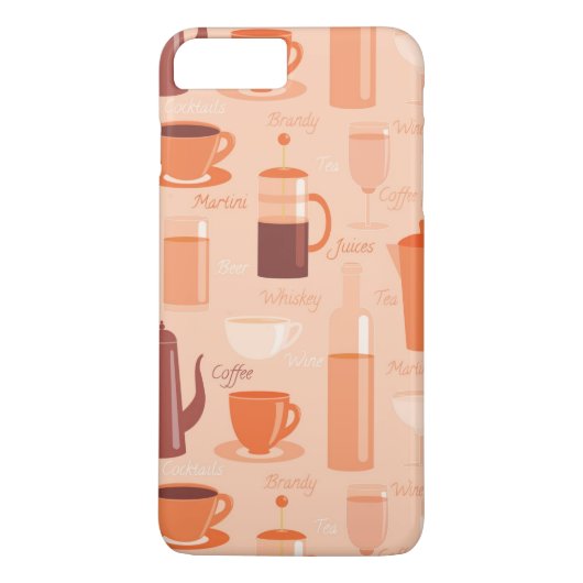 Coques Case-Mate iPhone Motif avec boissons et texte (Dos)