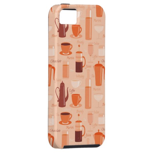 Coques Case-Mate iPhone Motif avec boissons et texte (Dos/Droit)