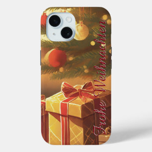 Coque Pour iPhone 15 Motif, avec des cadeaux sous le sapin de Noël 3701