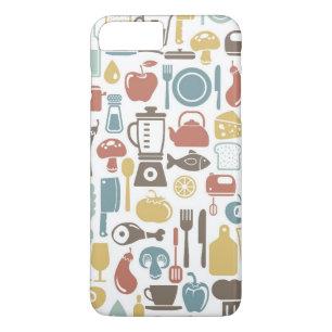 Coque iPhone 8 Plus/7 Plus Motif avec des icônes de cuisine