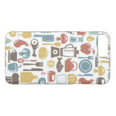 Coques Case-Mate iPhone Motif avec des icônes de cuisine (Dos (Horizontal))