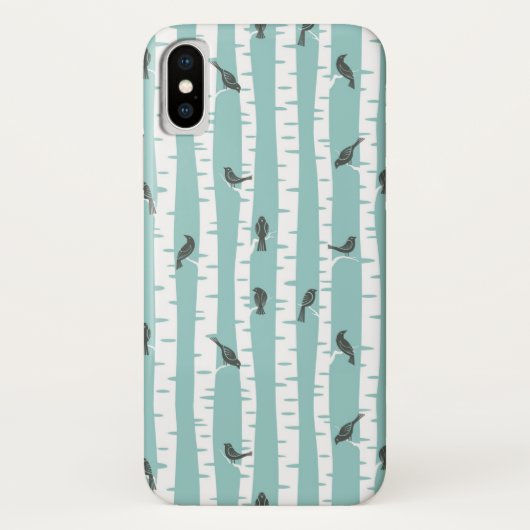 Coques Case-Mate iPhone Motif avec des oiseaux et des arbres (Dos)