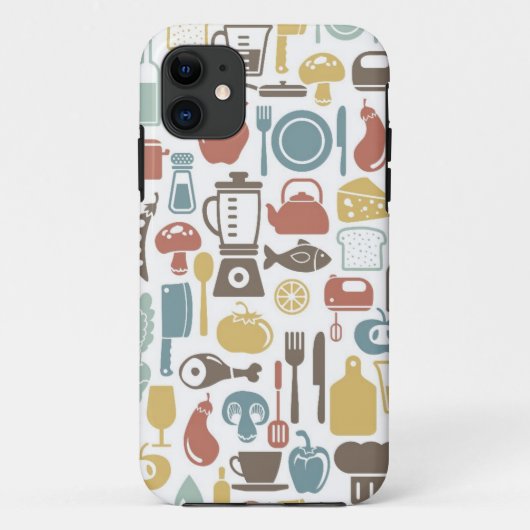 Coques Case-Mate iPhone Motif avec icônes de cuisine (Dos)