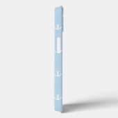 Coques Case-Mate iPhone Motif avec les ancres blanches sur le bleu (Verso / Droite)