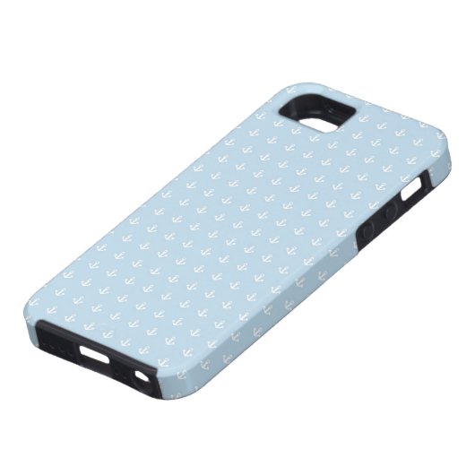 Coques Case-Mate iPhone Motif avec les ancres blanches sur le bleu (Bas)