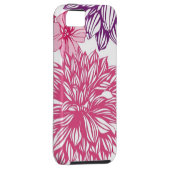 Coques Case-Mate iPhone Motif avec les asters et le dahlia roses (Dos/Droit)