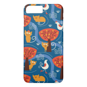 Coque iPhone 8 Plus/7 Plus motif avec les chats et les oiseaux mignons