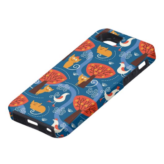 Coques Case-Mate iPhone motif avec les chats et les oiseaux mignons (Bas)