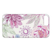 Coques Case-Mate iPhone Motif avec les fleurs roses (Dos (Horizontal))