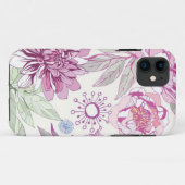 Coques Case-Mate iPhone Motif avec les fleurs roses (Dos (Horizontal))