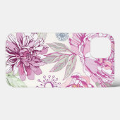 Coques Case-Mate iPhone Motif avec les fleurs roses (Verso (horizontal))