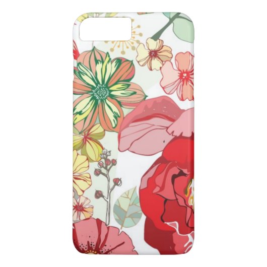 Coques Case-Mate iPhone Motif avec les fleurs rouges (Dos)