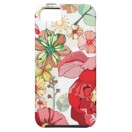 Coques Case-Mate iPhone Motif avec les fleurs rouges (Dos)