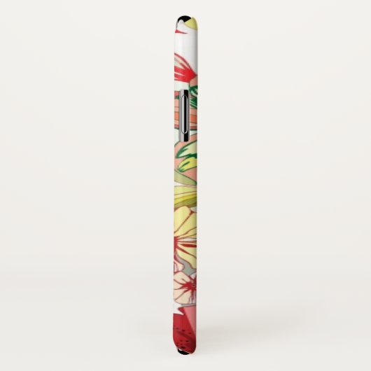 Coques Case-Mate iPhone Motif avec les fleurs rouges (Dos/Droite)