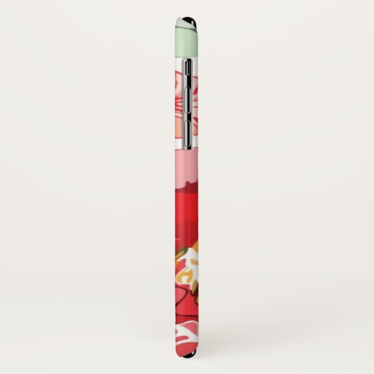 Coques Case-Mate iPhone Motif avec les fleurs rouges (Dos/Gauche)