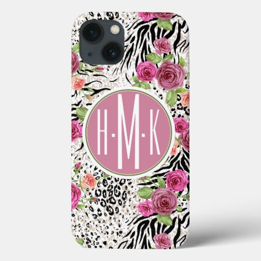 Coques Case-Mate iPhone Motif avec Poster de animal | Monogramme (Verso)