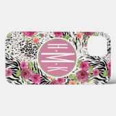 Coques Case-Mate iPhone Motif avec Poster de animal | Monogramme (Verso (horizontal))