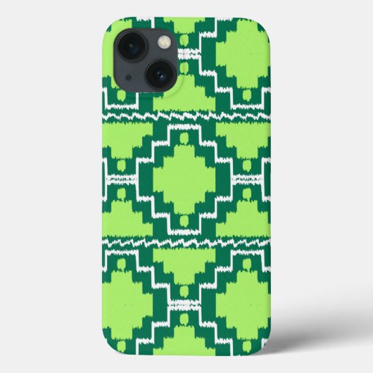 Coques Case-Mate iPhone Motif Aztec Ikat - Forêt et Vert Citron (Verso)