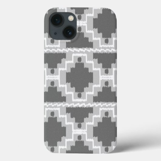 Coques Case-Mate iPhone Motif Aztec Ikat - Gris foncé et clair (Verso)