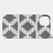 Coques Case-Mate iPhone Motif Aztec Ikat - Gris foncé et clair (Verso (horizontal))