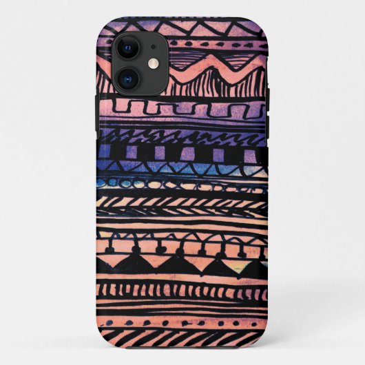 Coques Case-Mate iPhone Motif aztèque de coucher du soleil (Dos)