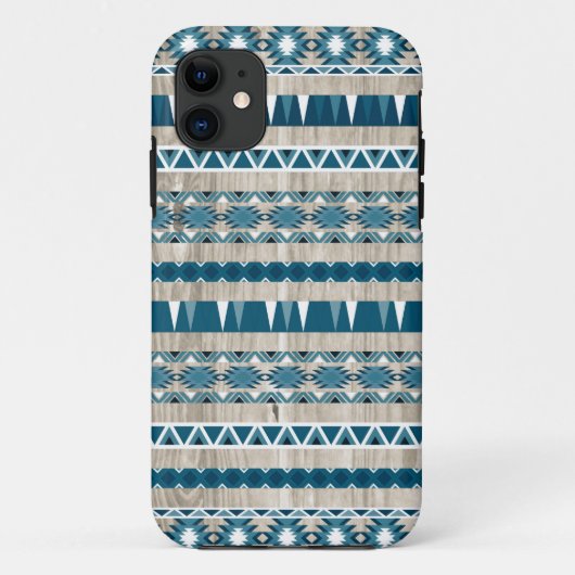 Coques Case-Mate iPhone Motif aztèque moderne sur le bois (Dos)