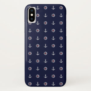 Coques Pour iPhone Motif blanc et bleu rouge d'Ancre