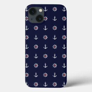 Coques Pour iPhone Motif blanc et bleu rouge d'Ancre