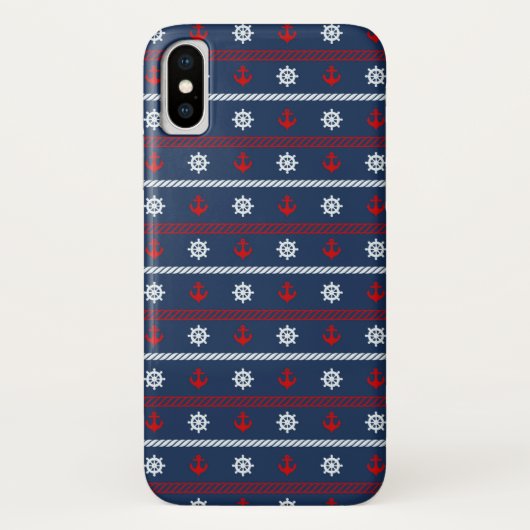 Coques Case-Mate iPhone Motif blanc et bleu rouge d'océan (Dos)