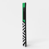 Coques Case-Mate iPhone Motif blanc et vert noir moderne de Chevron (Dos/Gauche)