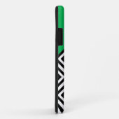 Coques Case-Mate iPhone Motif blanc et vert noir moderne de Chevron (Dos/Droite)