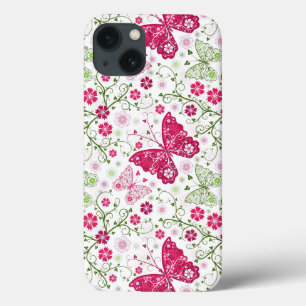 iPhone 13 Case Motif blanc floral