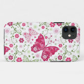Coques Case-Mate iPhone Motif blanc floral (Dos (Horizontal))