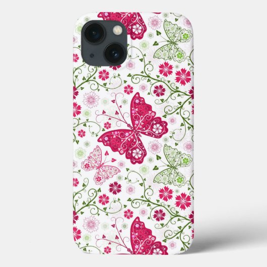 Coques Case-Mate iPhone Motif blanc floral (Verso)