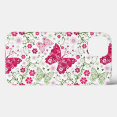 Coques Case-Mate iPhone Motif blanc floral (Verso (horizontal))