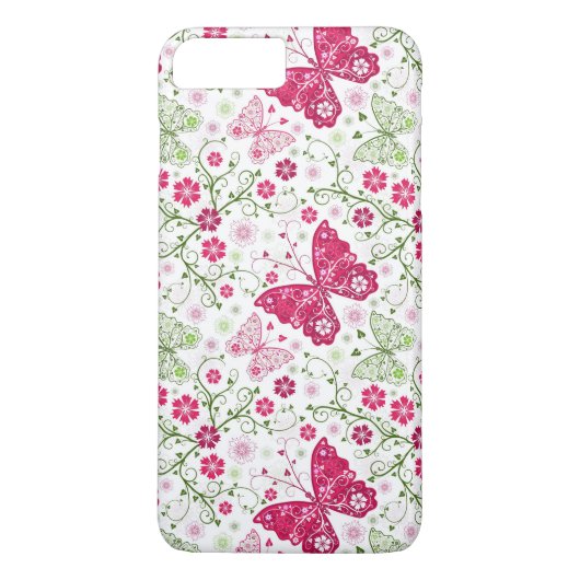 Coques Case-Mate iPhone Motif blanc floral (Dos)