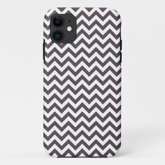 Coques Case-Mate iPhone Motif blanc gris-foncé de Chevron (Dos)