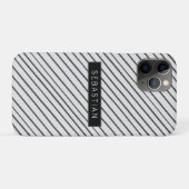 Coques Case-Mate iPhone Motif blanc gris rayé personnalisé (Dos (Horizontal))