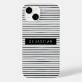 Coques Case-Mate iPhone Motif blanc gris rayé personnalisé (Verso)