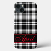 Coques Case-Mate iPhone Motif blanc noir | monogrammed (Verso)