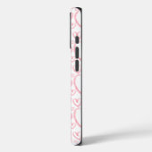 Coques Case-Mate iPhone Motif blanc rose-coeur moderne (Verso / Gauche)