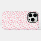 Coques Case-Mate iPhone Motif blanc rose-coeur moderne (Verso (horizontal))