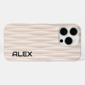Coques Case-Mate iPhone Motif blanc Wavey - Conception abstraite minimalis (Verso (horizontal))
