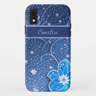 Case-Mate iPhone Case Motif bleu blanc avec fleurs