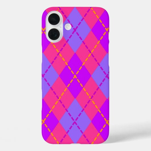 Coques Case-Mate iPhone Motif bleu clair et Jacquard rose (Verso)