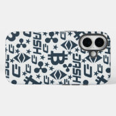 Coques Case-Mate iPhone Motif bleu crypto-monnaie (Verso (horizontal))