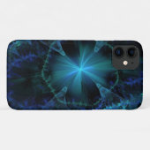 Coques Case-Mate iPhone Motif bleu de fractale (Dos (Horizontal))