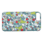 Coques Case-Mate iPhone motif bleu de kawaii (Dos (Horizontal))