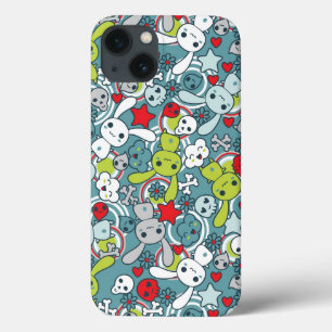 Etui iPhone 13 motif bleu de kawaii