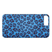 Coques Case-Mate iPhone motif bleu de texture de léopard (Dos (Horizontal))